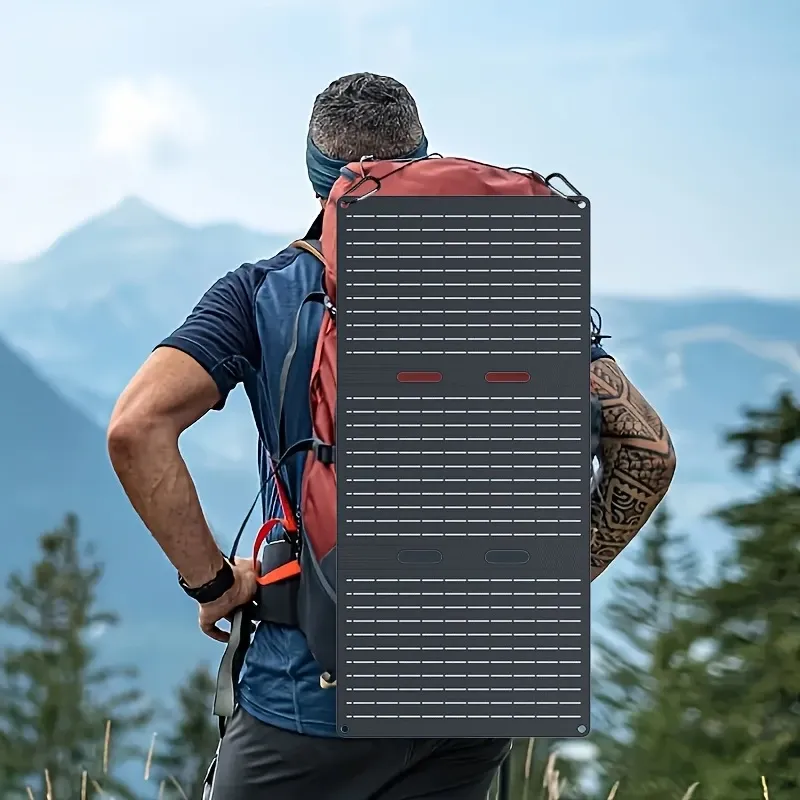 30W Portable Folding Solar Panel Charger, Dual USB A&USB C, High-Efficiency Single Crystal Silicon, Removable Photovoltaic Module, Solar-Powered Charging for Phones & Devices