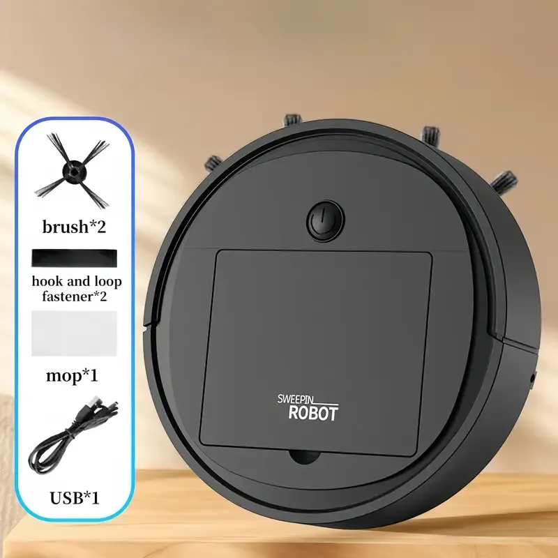 3-in-1 Robot Vacuum Cleaner And Mop Combo, USB Rechargeable, Strong Suction, 60-minute Runtime, Slim And Low-noise Design, Suitable for Pet Hair, Hard Floors And Daily Cleaning, Automatic Direction Mop, Pet Hair Cleaner | Robot Vacuum Cleaner