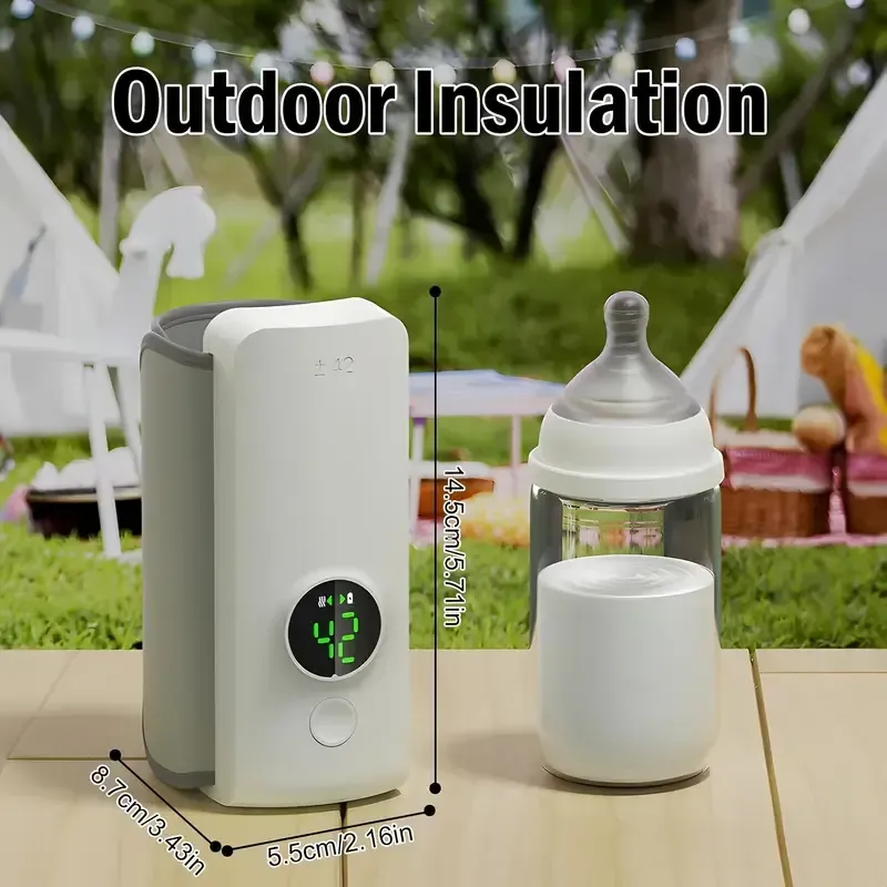 Portable Youngsters Bottle Heater, Suitable for Travel, Fast Heating, Lasting Heating Up to 5 Hours, Precise Temperature Control, Comfortable Youngsters Feeding Anytime, Anywhere, Waterless Heating Milk