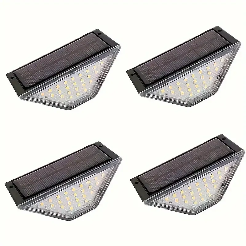 8pcs-Solar Step Lights for RV Exterior Illumination, Outdoor Stair Lights with 24 LEDs, Triangular Decorative Deck Lights, Suitable for RV Steps, Yards, Stairs, Steps, Patios, Walls, Emitting Warm White Light