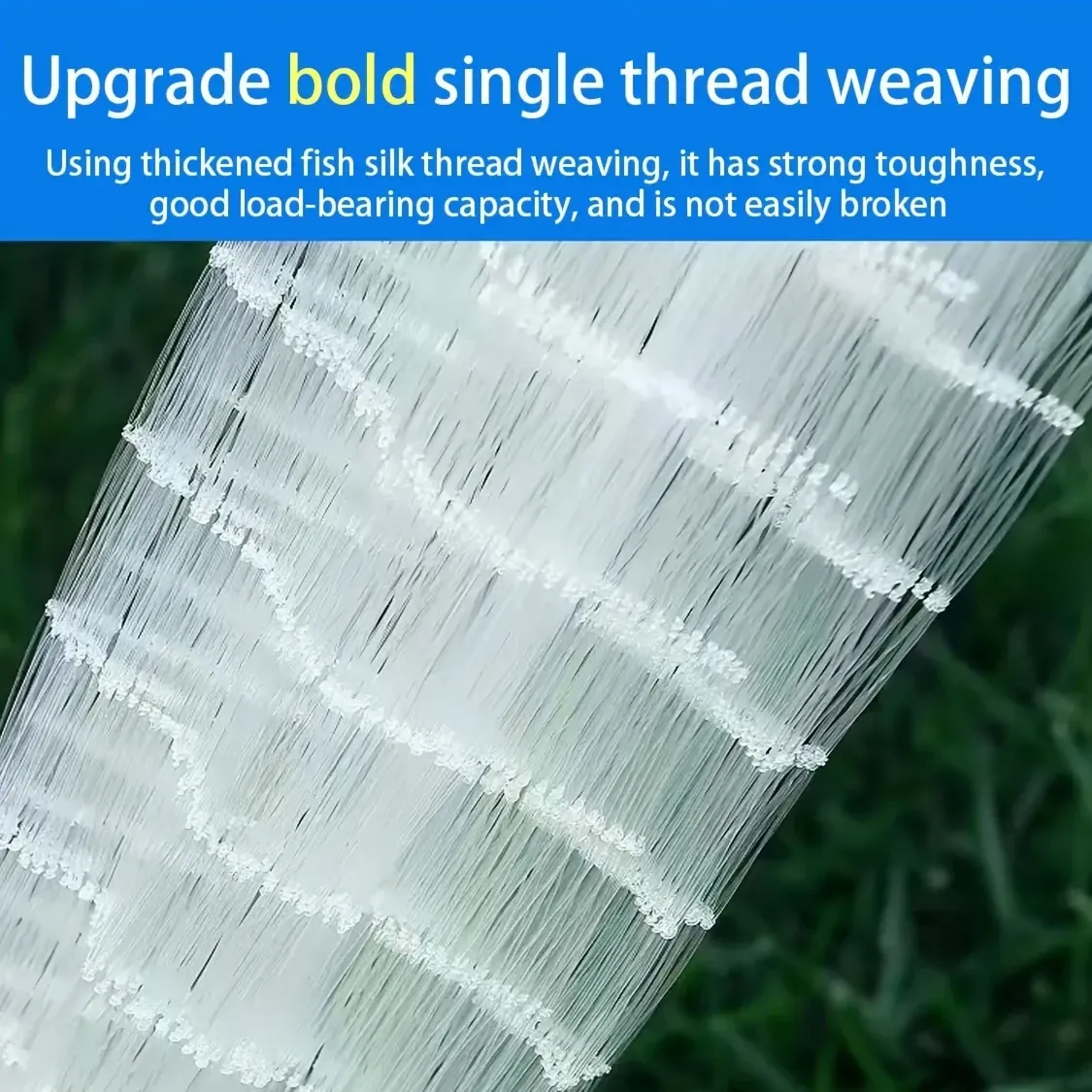 Durable Nylon Fly Fishing Net 1pc - Blue Handle Ideal for Freshwater & Saltwater - Perfect for Catching Fish, Shrimp, and Bait Trapping