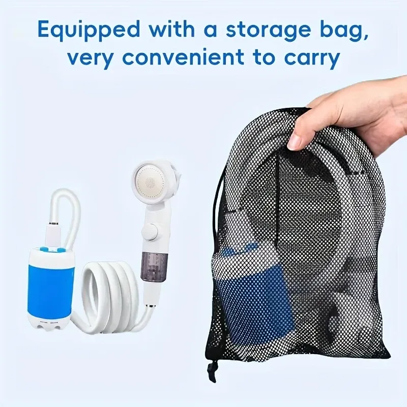Portable | Rechargeable  Rechargeable Electric Shower Pump, 1 Portable Watering System | Camping Shower, Outdoor Shower, Suitable for Hiking And Climbing Bathing, Car And Motorcycle Cleaning, Beach Camping Bathing, Crop Watering, Pet Bathing, Holiday Gardening Watering