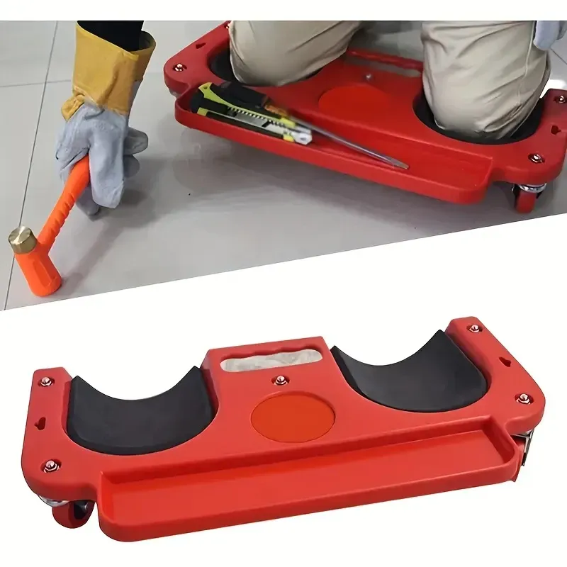 1pc Rolling Knee Pad Platform with Wheels, ABS Material, Multi-Function with Built-In Tool Tray, Comfortable Cushioned Kneeling Pad for Machine Workers, Carpenters, Flooring, And Car Repairs