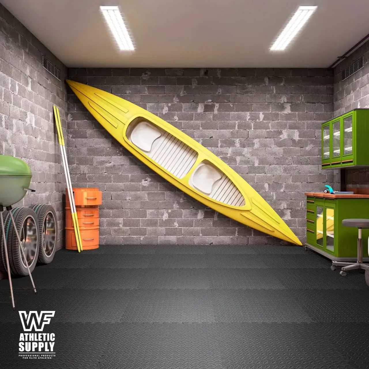 24pcs CAPHAUS 0.5 Inch Thickness Multipurpose EVA Foam Floor Tiles, 24-Inch x 24-Inch Interlocking Floor Mat for Indoor Gym and Home Use, Covers 96 SQ. FT