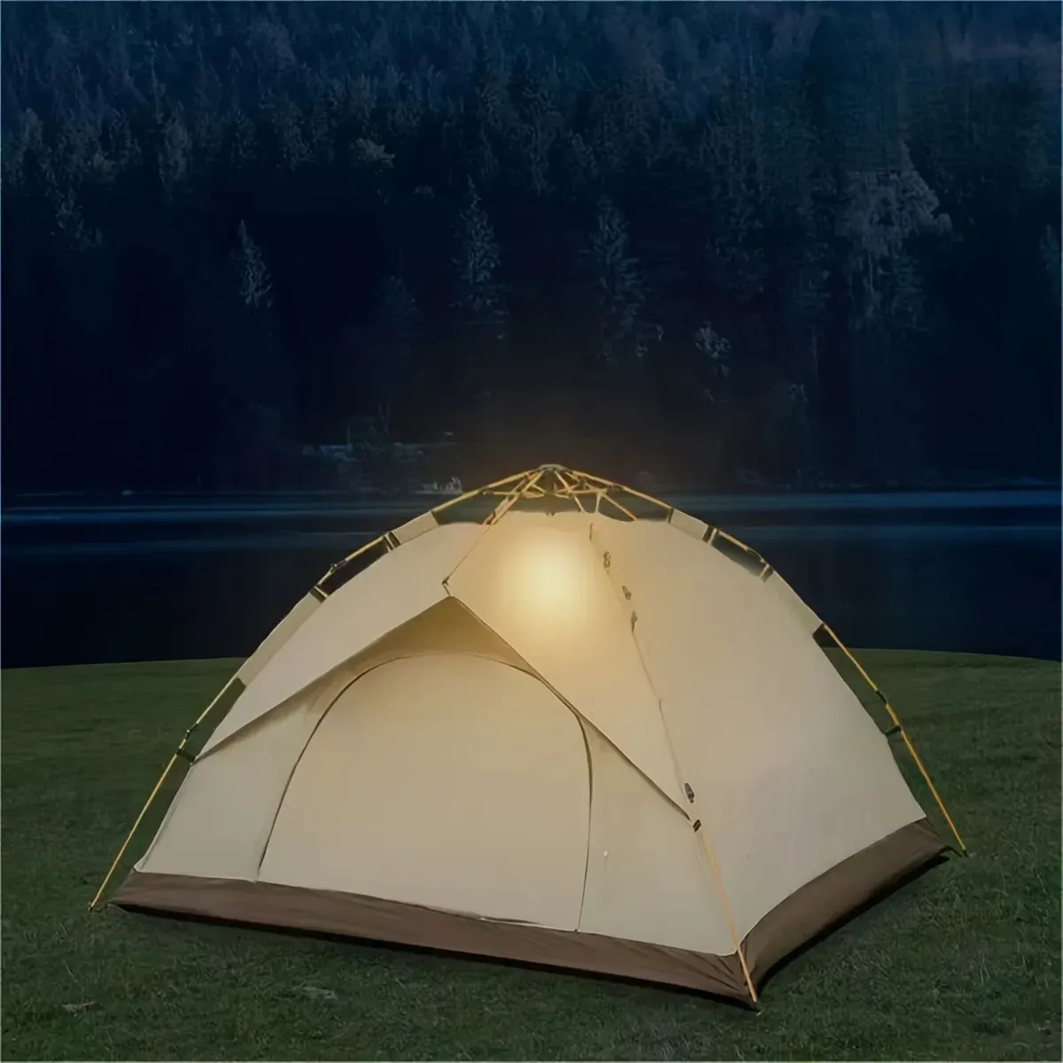 Automatic Quick-opening Tent Outdoor Self-driving Travel Camping Tent Automatic Quick-open Tent Rainproof Sunshine-proof Tent Fishing Beach Sunshine Shelter 2-3Person Portable Fishing Hiking