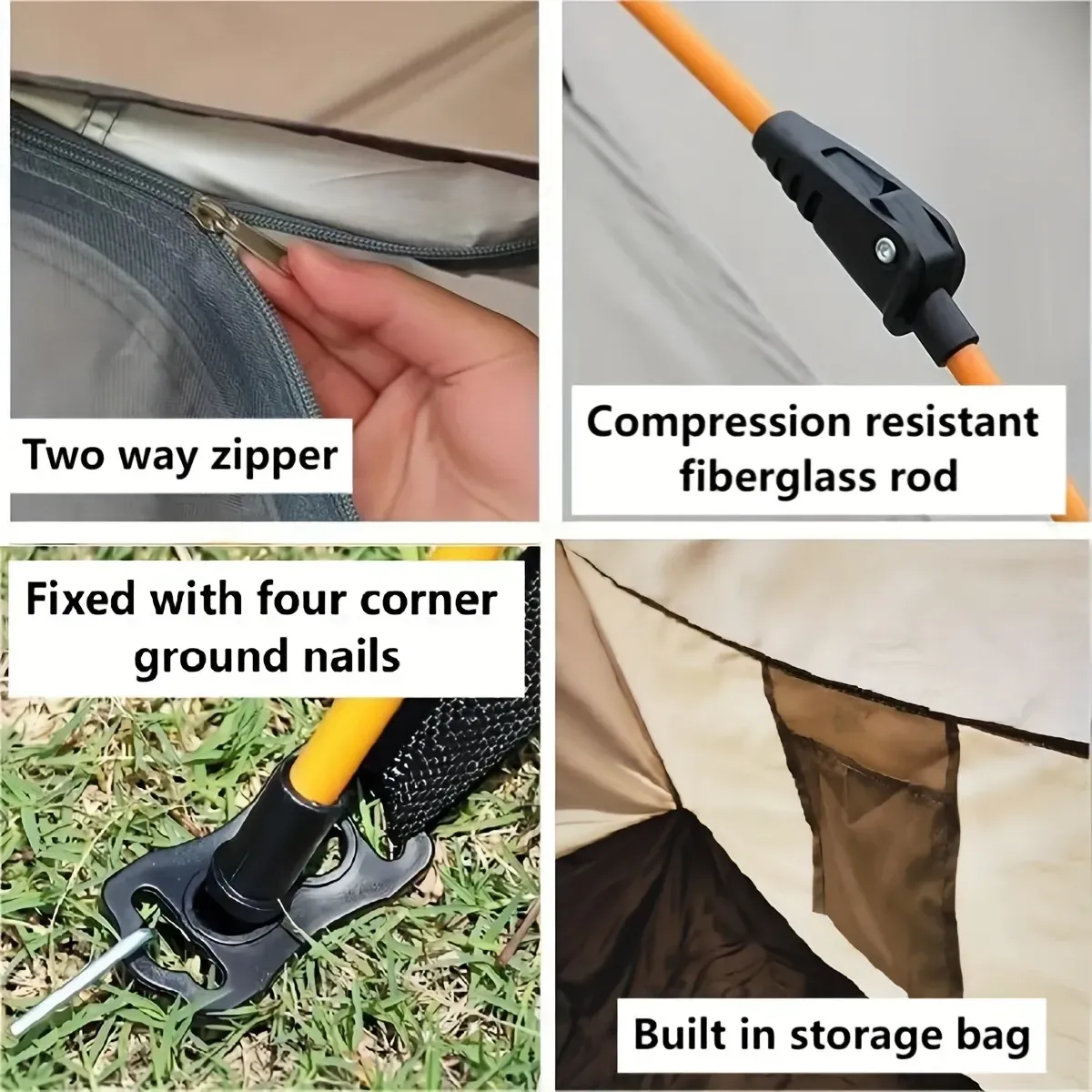 Automatic Quick-opening Tent Outdoor Self-driving Travel Camping Tent Automatic Quick-open Tent Rainproof Sunshine-proof Tent Fishing Beach Sunshine Shelter 2-3Person Portable Fishing Hiking