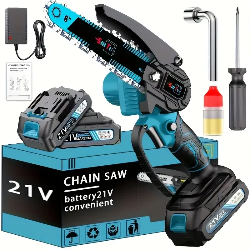 Mini Cordless Chainsaw - Lightweight, Portable, Rechargeable Battery | Safe Trimming for Tree Branches, Courtyard, Household, Garden, Gifts for Men