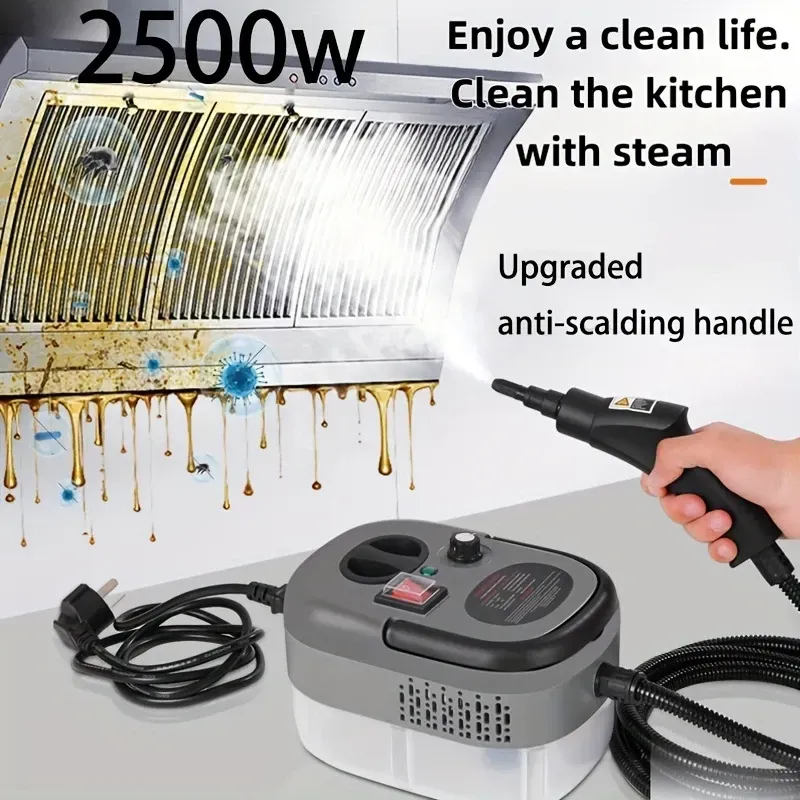 High Temperature Handheld Steam Cleaner (40.58oz) with Brush Heads, 2500W Portable Steamer for Home Cleaning