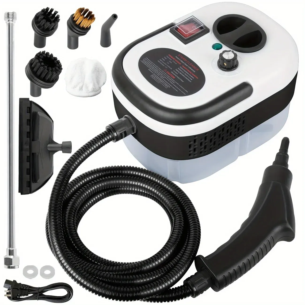 High Temperature Handheld Steam Cleaner (40.58oz) with Brush Heads, 2500W Portable Steamer for Home Cleaning