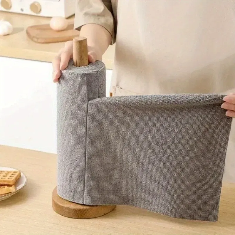 50pcs 1roll Reusable Microfiber Cleaning Cloths, Absorbent & Rust-Proof Kitchen Towels, Multipurpose Household Cleaning Supplies, Home Kitchen Cloth, Microfiber Towel Roll, Dishcloth Replacement, Cleaning Tools