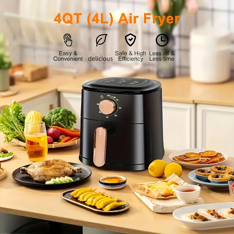 Large Capacity Air Fryer Plus - Fully Automatic Multi-Functional Touch Screen French Fries Machine with Easy Cooking Presets, Healthy Oil-Free Cooking, and Space-Saving Design for Home Kitchen
