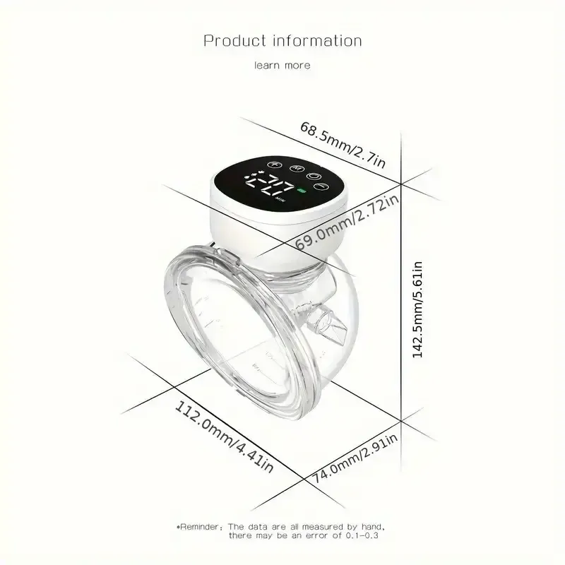 CHANG KUN Electric Wearable Breast Pump, Low-Noise And Painless Hands Free Electric Breast Pump With 3 Mode & 9 Levels, 6.09oz Large capacity, built-in rechargeable lithium battery, Painless Breastfeeding Breast Pump Can Be Worn In-Bra