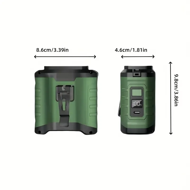 2025 pocket shirt fan, portable waist clip body fan, USB-C rechargeable, 5 adjustable gears, personal wearable 1-4h high power outdoor fan, more than 5 hours of battery life, compact belt fan, suitable for construction sites, portable fan for outdoor use