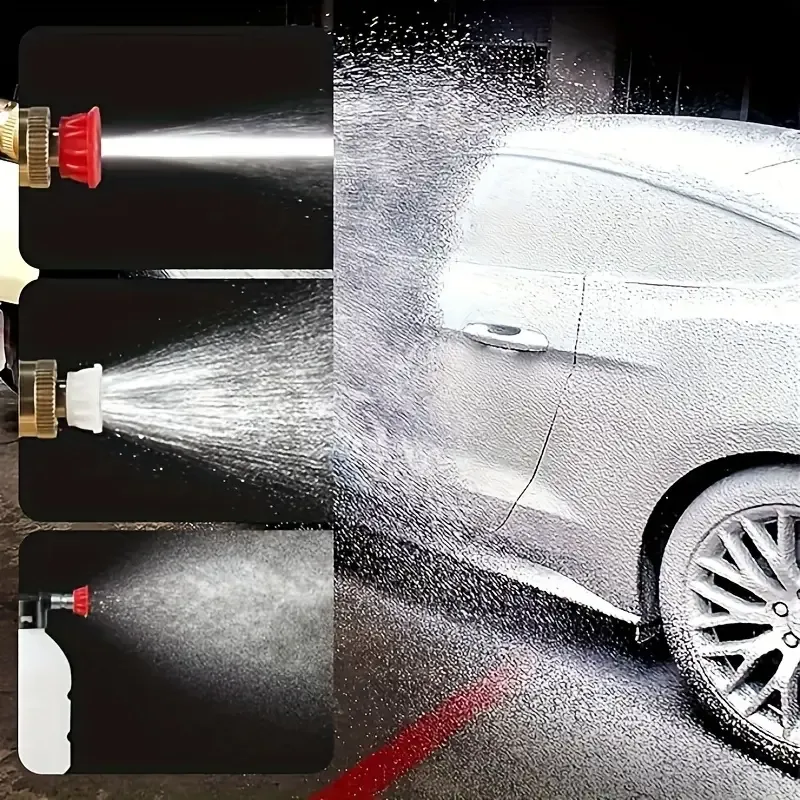 Portable Cordless Handheld High Pressure Car Wash Gun, 1 Rechargeable Battery Powered, Nozzle Stainless Steel Handheld Pressure Car Wash Gun Cleaning Kit For Car Detailing, Fencing, Floor Cleaning, Plants And More.