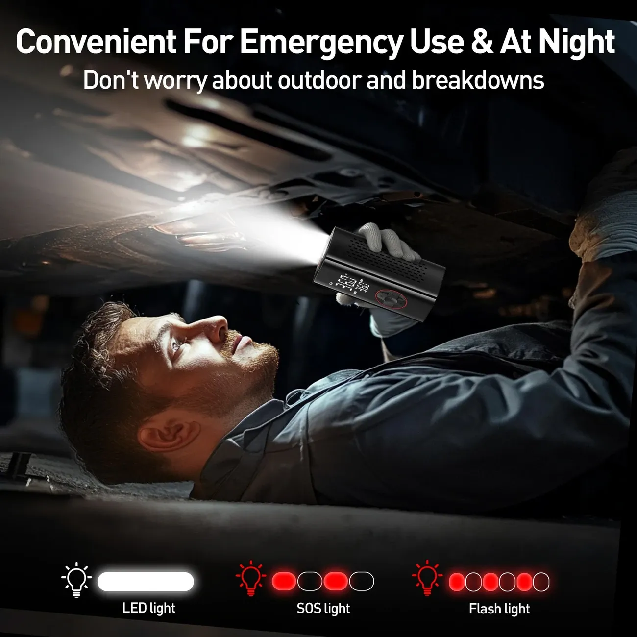 Tire Inflator Portable Air Compressor, Cordless Air Pump for Car Tires, Motorcycle Ball Bike Tire Pump, Car Accessories (150PSI), Fathers Day Gift