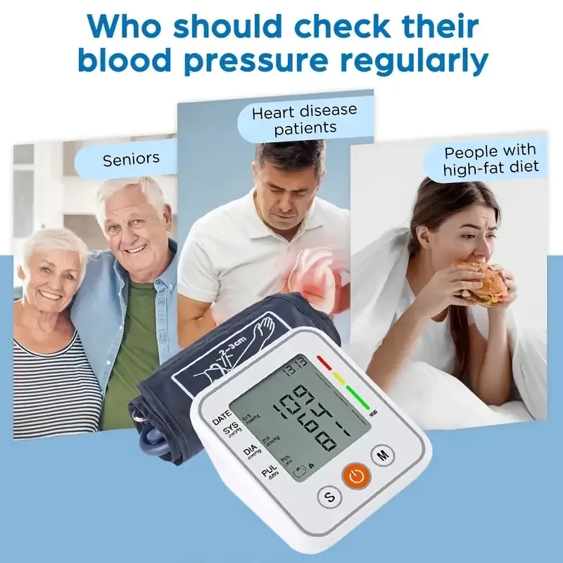 B01 Arm -type Blood Pressure Meter, Fully Automatic Blood Pressure Meter, Digital LED Display, Simple Operation, Cuffs Can Be Adjusted, Suitable For Family High And Low Blood Pressure, Arrhythmia Test, Elderly Health Guards.