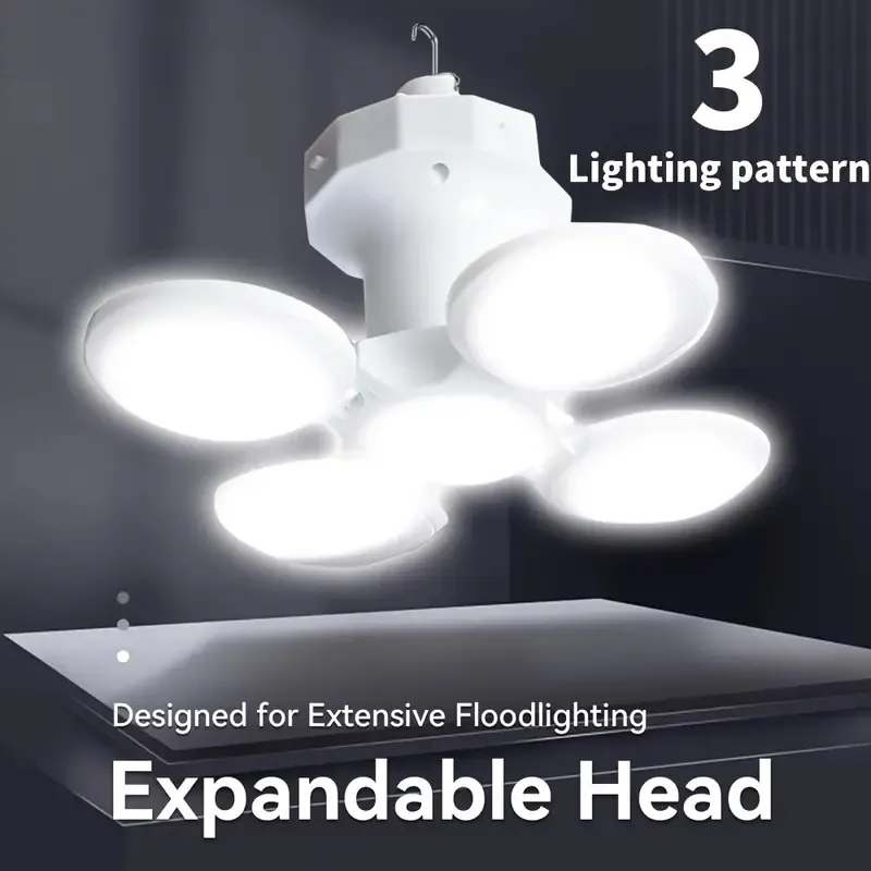 2 Packs Solar-Powered LED Football Light  - 5- Sided Brightness for Camping, Hiking & Emergency! Rechargeable   Foldable Outdoor Light