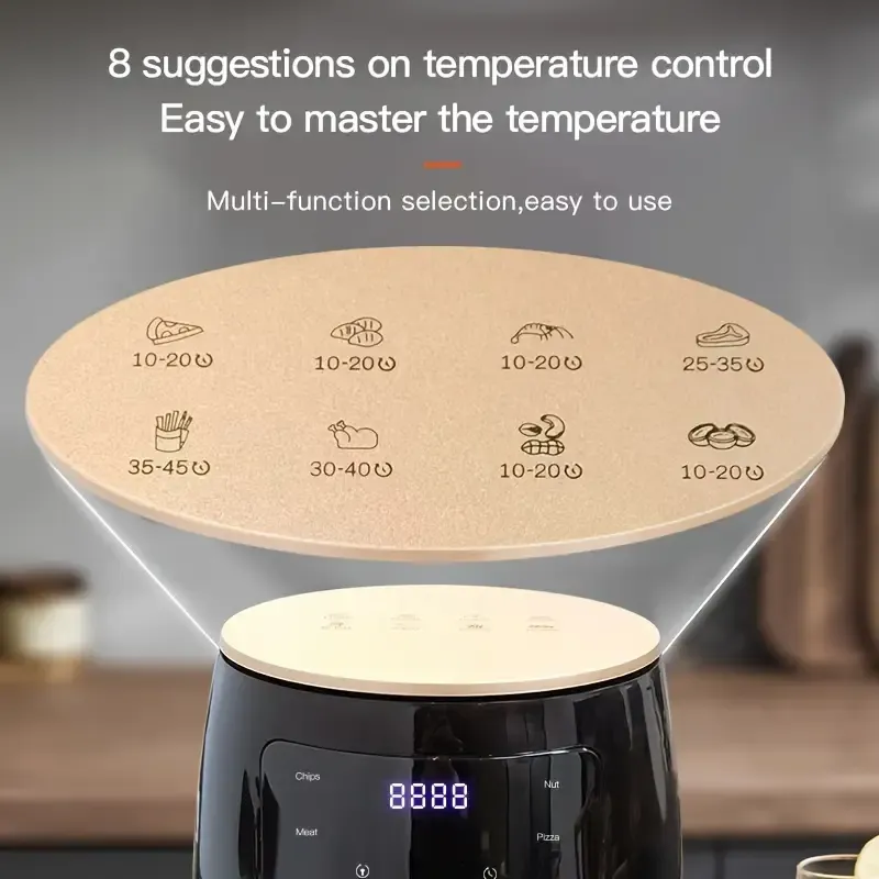 Large Capacity Air Fryer Plus - Fully Automatic Multi-Functional Touch Screen French Fries Machine with Easy Cooking Presets, Healthy Oil-Free Cooking, and Space-Saving Design for Home Kitchen