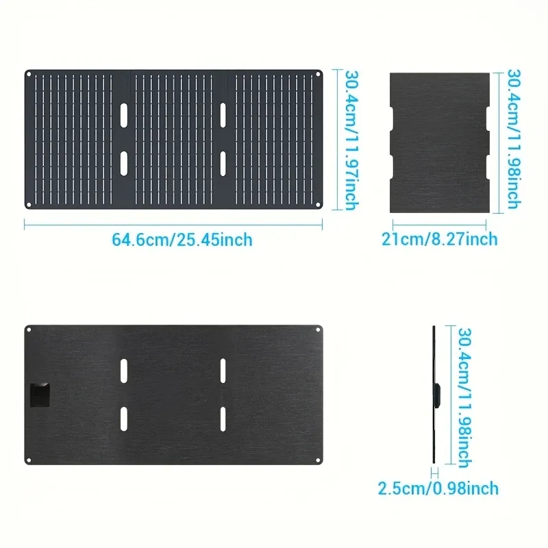 30W Portable Folding Solar Panel Charger, Dual USB A&USB C, High-Efficiency Single Crystal Silicon, Removable Photovoltaic Module, Solar-Powered Charging for Phones & Devices