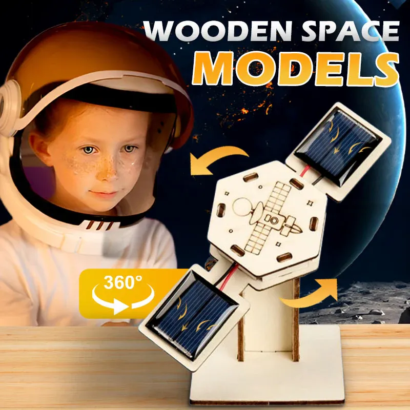 DIY Kids Science Learning Materials Artificial Satellite Model Robot System Solar Stem Learning Toys Science Project Kits