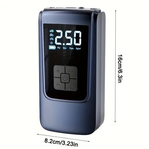 Portable Car Inflator Pump with LED Light - USB Rechargeable, Digital Display, 18650 Lithium Battery, Air Compressor for Cars, Motorcycles, and Bicycle Tires, Bike Tire Inflator|Modern Car Accessory|Digital Display Featur