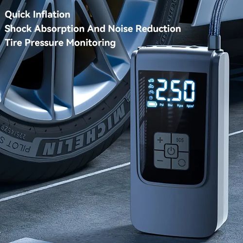 Portable Car Inflator Pump with LED Light - USB Rechargeable, Digital Display, 18650 Lithium Battery, Air Compressor for Cars, Motorcycles, and Bicycle Tires, Bike Tire Inflator|Modern Car Accessory|Digital Display Featur
