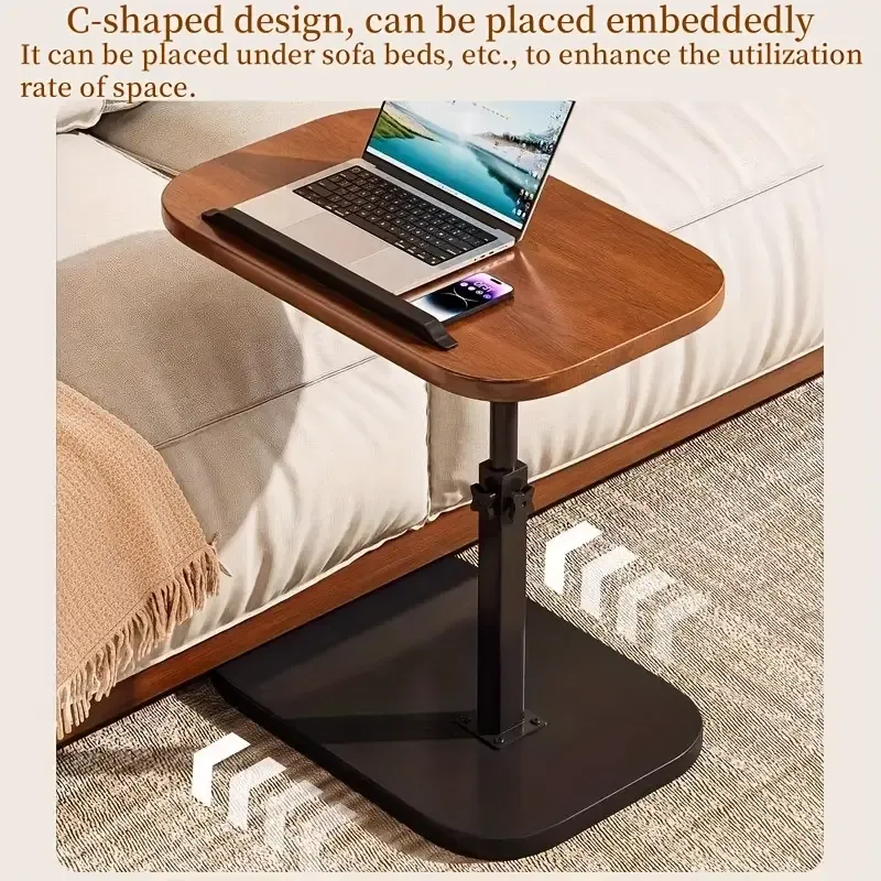 Adjustable Height Flip-Up Desk - 13-Scene Versatile Table, Laptop Stand for Living Room & Bedroom, Durable Iron Multi-Purpose Compact Study Desk