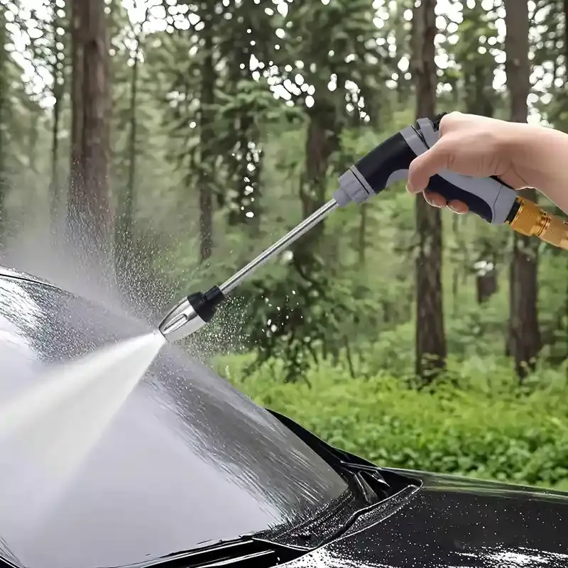 High-Pressure Car Cleaning Water Gun, Garden Hose Nozzle, Watering Hose Sprayer, Home Cleaning Tool, Long Handle Spray Gun, Plastic Materia
