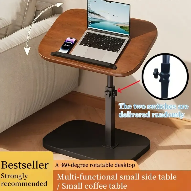 Adjustable Height Flip-Up Desk - 13-Scene Versatile Table, Laptop Stand for Living Room & Bedroom, Durable Iron Multi-Purpose Compact Study Desk