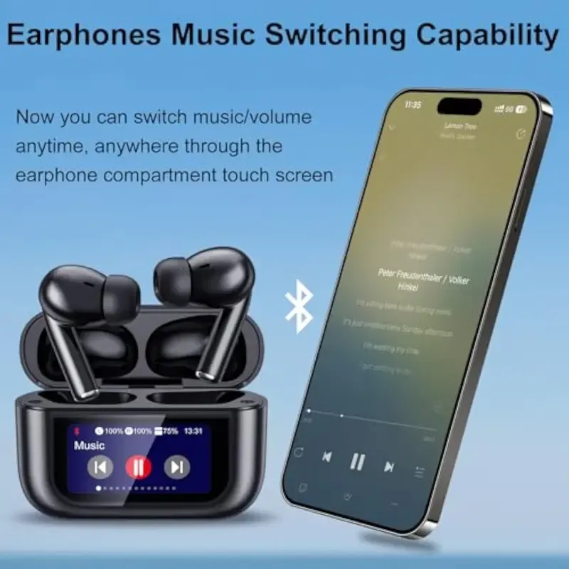 Wireless Bluetooth Earbuds–Portable, with Replacement Ear Tips, Wireless Charging & Long Battery Life.