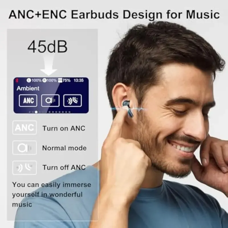 Wireless Bluetooth Earbuds–Portable, with Replacement Ear Tips, Wireless Charging & Long Battery Life.