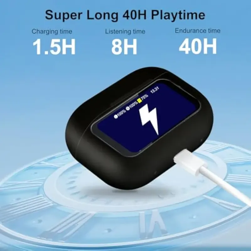 Wireless Bluetooth Earbuds–Portable, with Replacement Ear Tips, Wireless Charging & Long Battery Life.