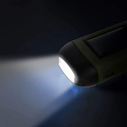 Hand crank solar generator flashlight rechargeable emergency LED mini keychain clip backpack flashlight outdoor flashlight