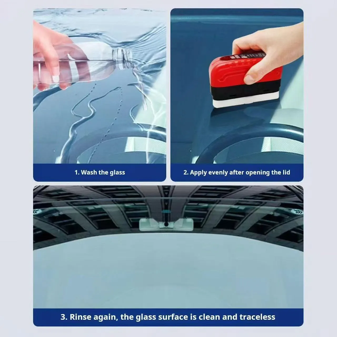 Car glass oil film cleaning brush