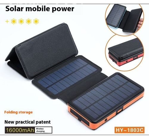 waterproof, dustproof and drop-proof foldable dual LED solar power bank solar portable power bank