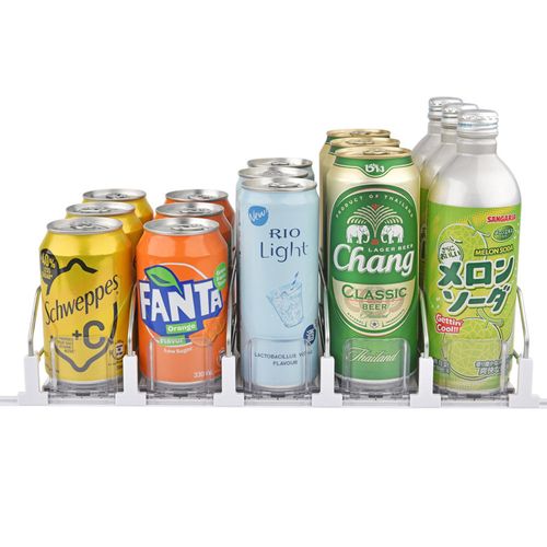 Refrigerator beverage automatic pusher