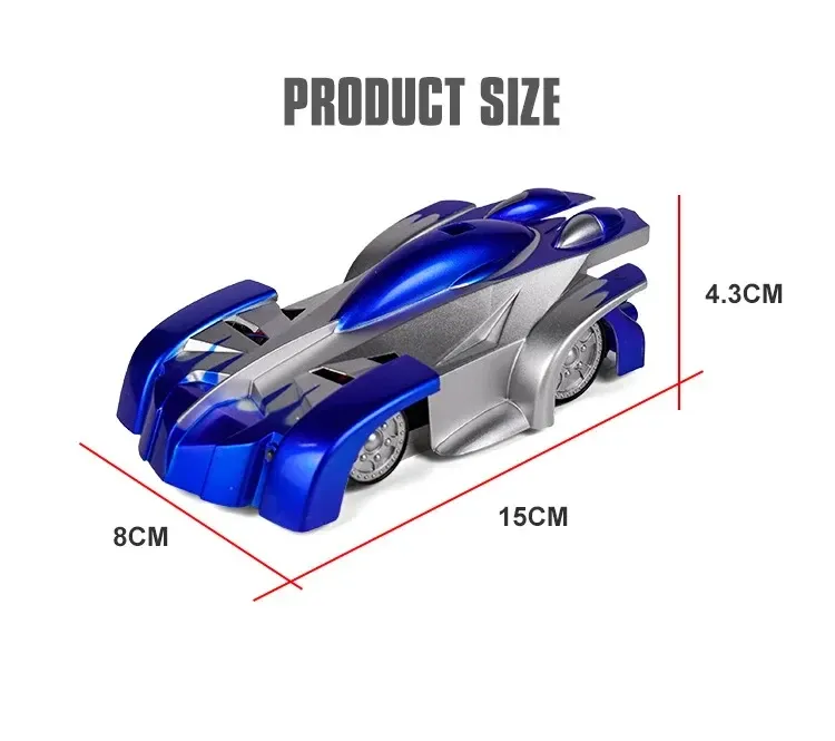 Wall climbing remote control racing car