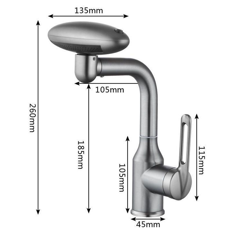 Hot sale matte gray bathroom faucet rain waterfall basin faucet deck hidden hot and cold mixer sink faucet