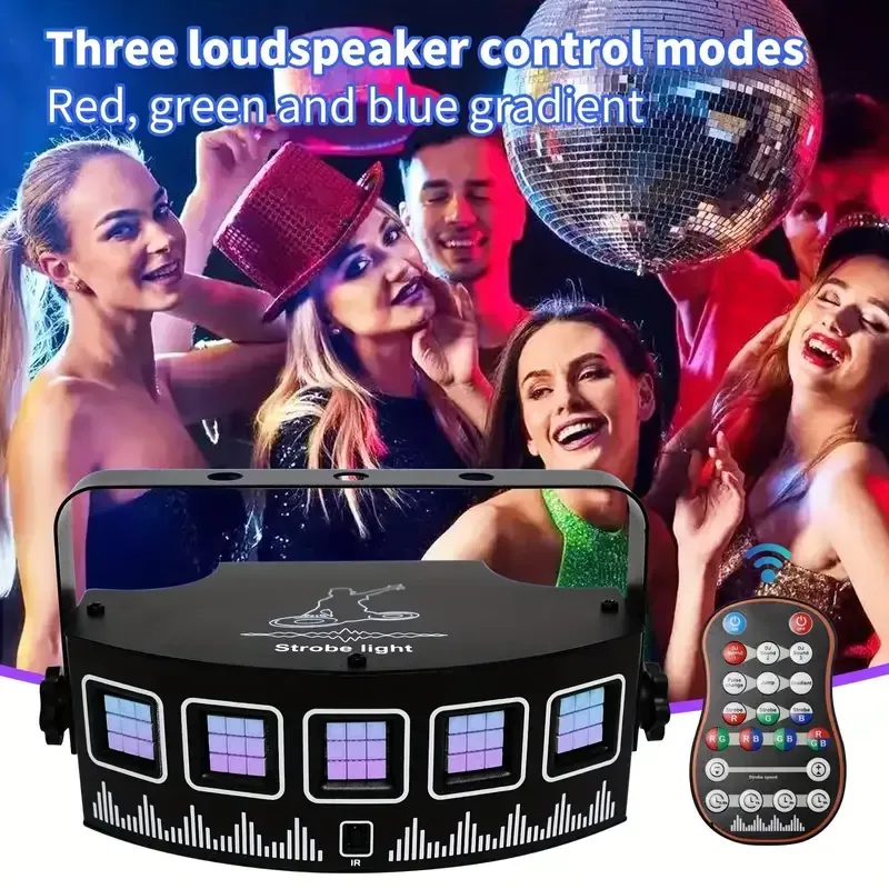 Dj Disco Lights Strobe Stage Light Laser LED Sound Activated Remote Control for Party Wedding Event Show