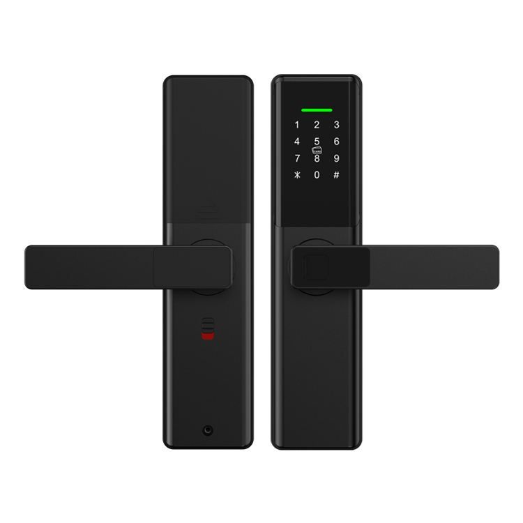 Digital smart lock electric door handle lever with web camera fingerprint card password access control hotel residential