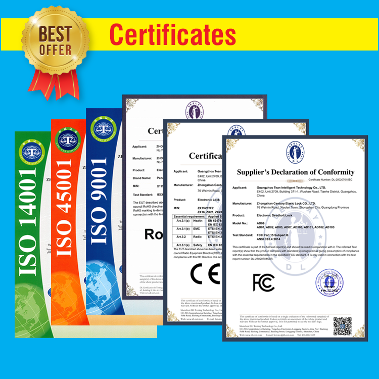 Digital smart lock electric door handle lever with web camera fingerprint card password access control hotel residential