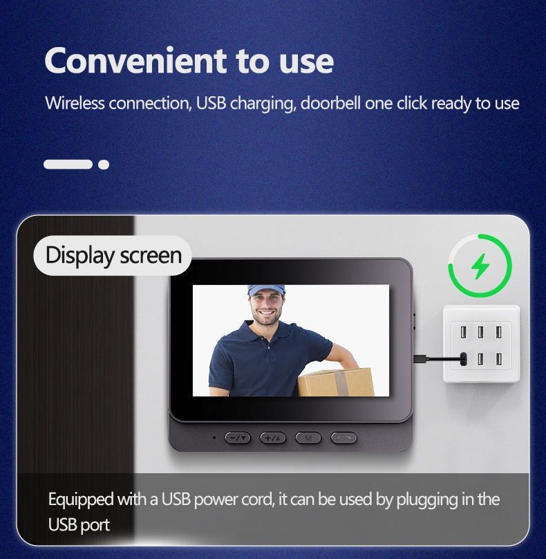 X8 Waterproof Video Doorbell with Indoor Screen, Pairing-Free Home Surveillance, Video Intercom, HD Night Vision, Snapshot Capture