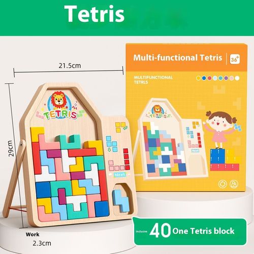 3D Russian Building Blocks Thinking Training Tangram Puzzle Toy Wooden Puzzle