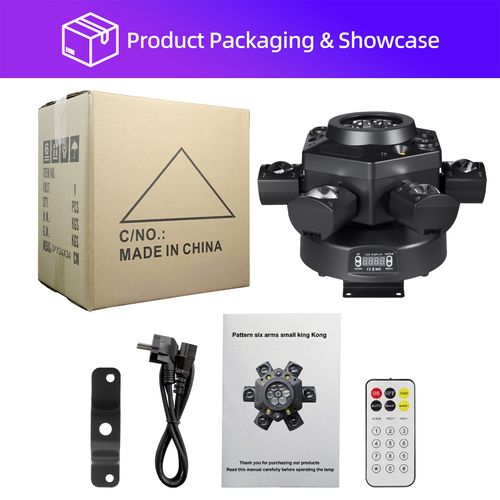 6 Arm Bee Eye DJ  Strobe Disco Stage Light 150W RGBW Laser Party Light Wedding Theme Park Remote Control Beam Moving Head