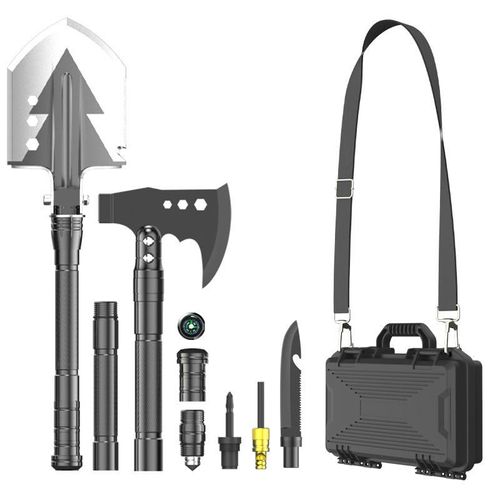 Hot Seller Emergency Exploration Outdoor Camping Folding Extended Car Backup Multi Functional Engineer Shovel Axe Set