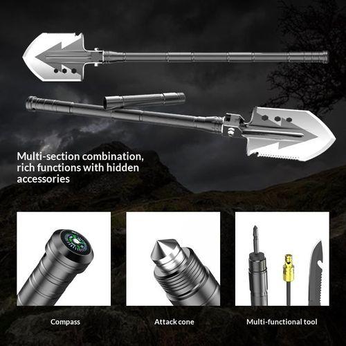 Hot Seller Emergency Exploration Outdoor Camping Folding Extended Car Backup Multi Functional Engineer Shovel Axe Set
