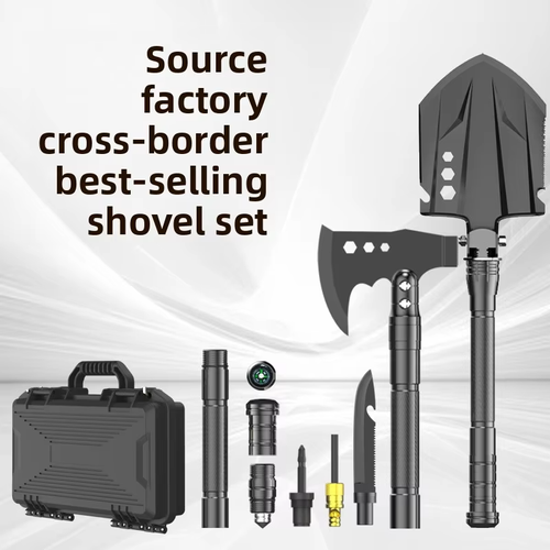 Hot Seller Emergency Exploration Outdoor Camping Folding Extended Car Backup Multi Functional Engineer Shovel Axe Set