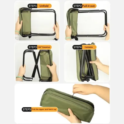 Foldable backpack stool