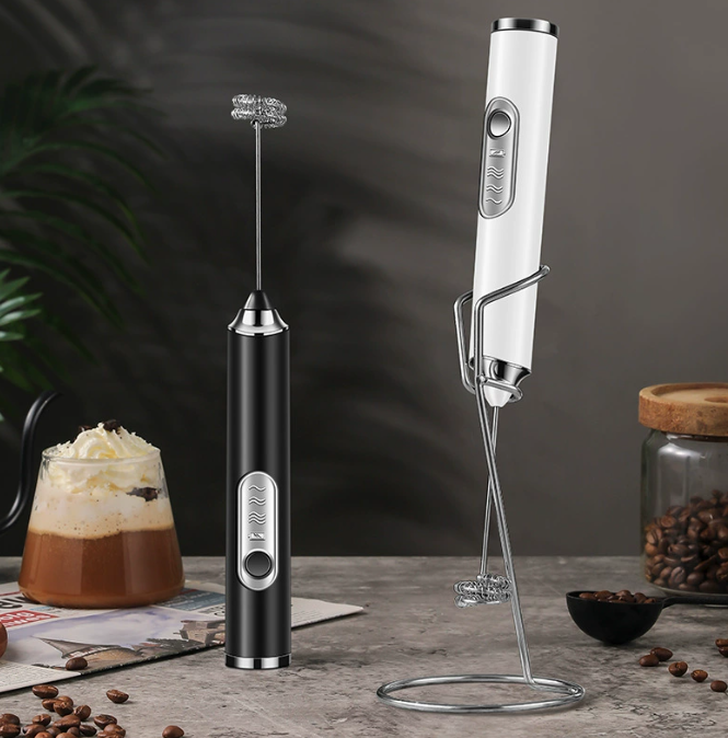 Home Wireless Electric Modern Design Milk Frother Handheld Tea and Egg Whisk Tool New Environmentally Friendly Coffee and Tea and Milk Tool