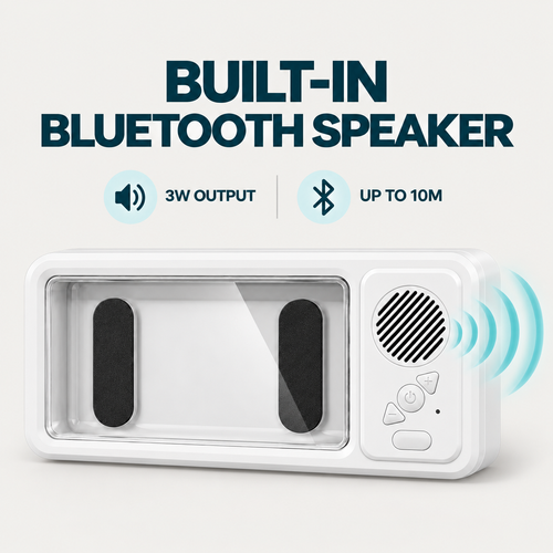 Bathroom waterproof mobile phone box with speaker